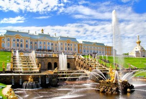 Samson Fountain of the Grand Cascade near Peterhof Palace, Russia